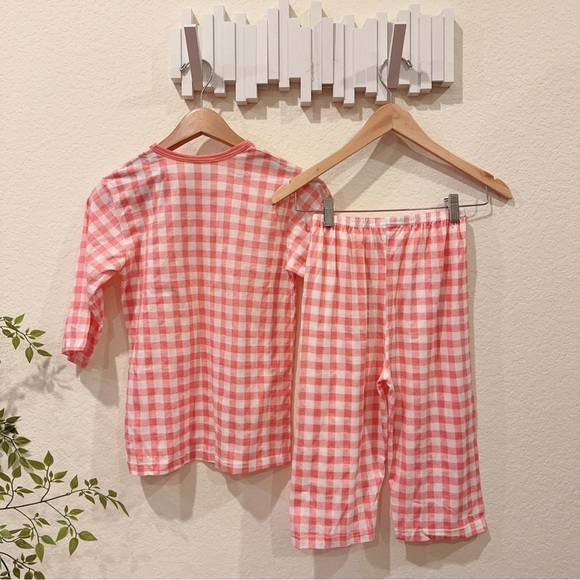 Moi & Du Red Gingham Checker With Lemon Big Kids Pajama PJ Set  NWT - Picture 4 of 8